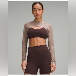 NWT Lululemon Long-Sleeve Crewneck Shrug in Taupetastic